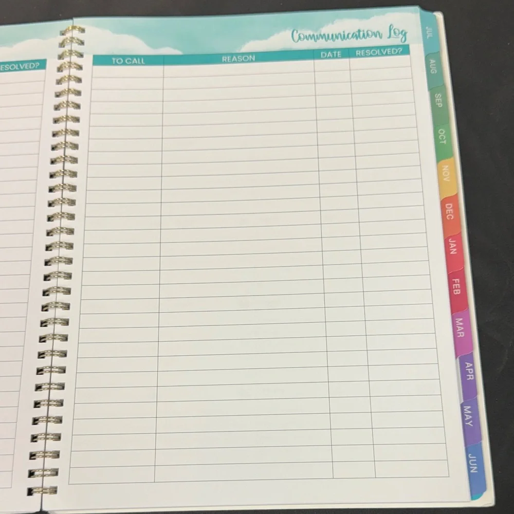Indeme Floral Teacher Planner 2025-2026 Academic year weekly monthly twin wire